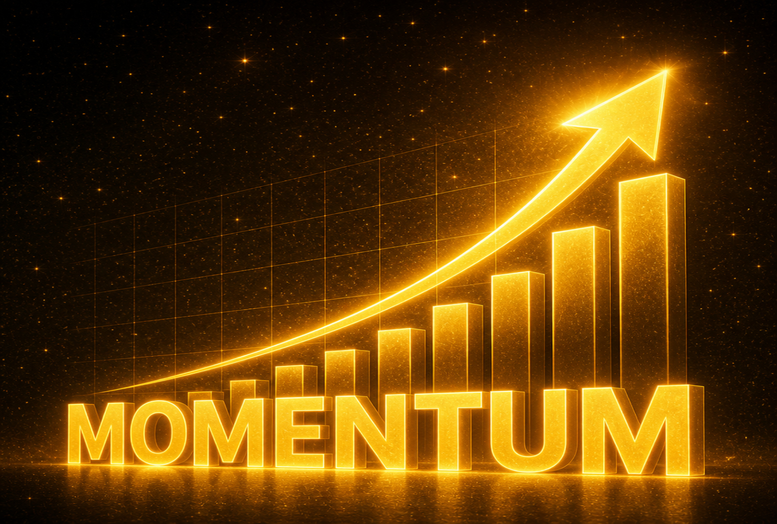 Golden glowing chart with Momentum across the bottom